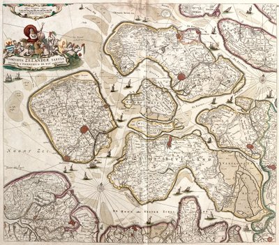 Kaart van het Graafschap Zeeland (Nederland) door Frederick de Wit