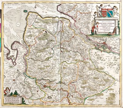 Kaart van het Hertogdom Bremen en Verden (Duitsland) door Frederick de Wit