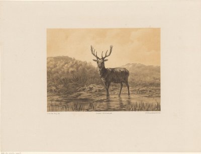 Hert in landschap door Frederik Hendrik Weissenbruch
