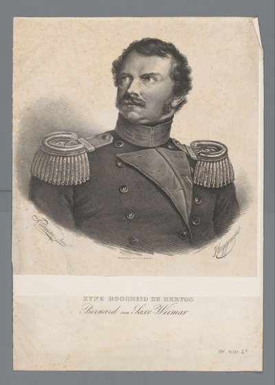 Zijne hoogheid de hertog Bernard van Saxe-Weimar door Frederik Lodewijk Huygens
