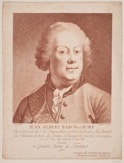 Russische gezant Baron Korf door Frederik Ludvig  Bradt