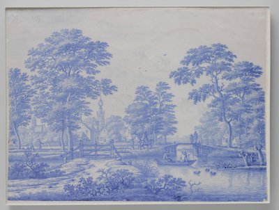 Plaat met gezicht op Overschie door Frederik van Frytom (attributed to)