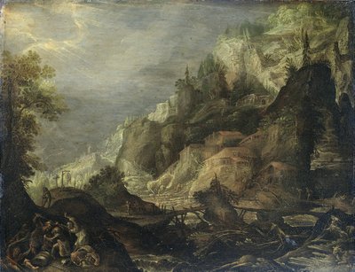 Bergachtig landschap door Frederik van Valckenborch