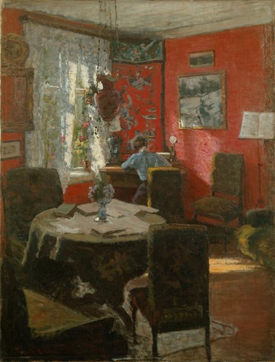 Interieur (schilderen) door Fredrik Kolstoe