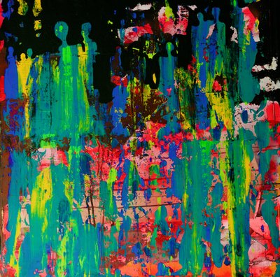 Levendige abstracte menigte door Fredrik Olsen