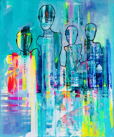 Levendige abstracte familie door Fredrik Olsen