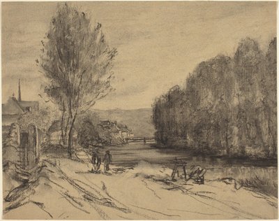 Een Landschap met een Rivier door French 19th Century