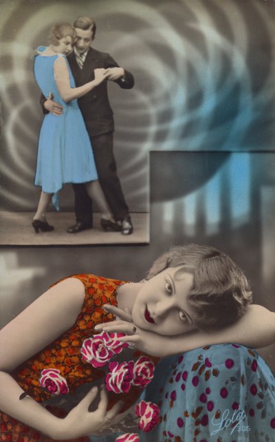 Een jonge vrouw droomt over dansen met een man door French Photographer