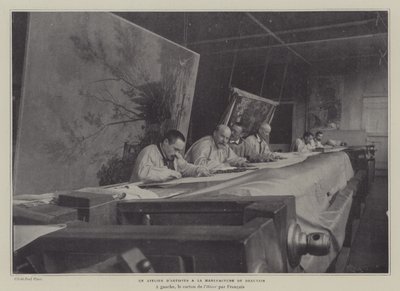 Atelier van kunstenaars bij de Beauvais Tapestry Manufacture, Frankrijk door French Photographer
