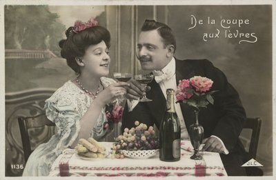 Paar drinkt champagne door French Photographer