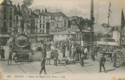 Vertrek van de Parijs express uit Dieppe door French Photographer