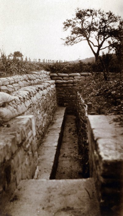 Eerste Wereldoorlog (1914-1918): uitzicht op een loopgraafmodel 