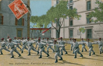 Franse infanterie aan het oefenen door French Photographer