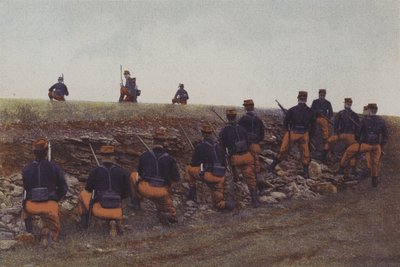 Franse infanterie op manoeuvres door French Photographer