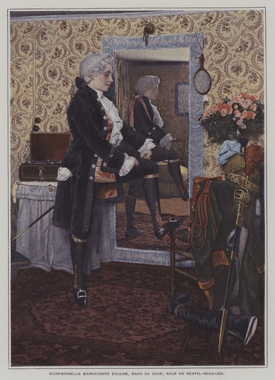 Franse operazangeres Marguerite Ugalde in haar kleedkamer door French Photographer
