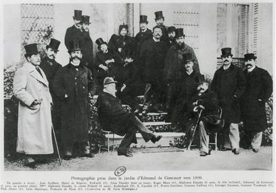 Groep in de tuin van Edmond Huot de Goncourt door French Photographer