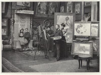 Guillaume Dubufe in zijn atelier door French Photographer
