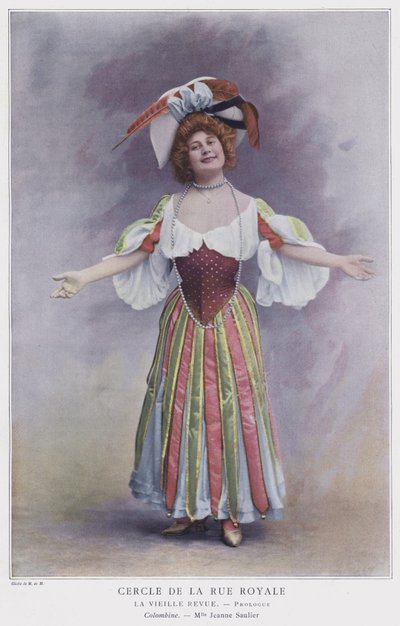 Jeanne Saulier als Colombine in La Vieille Revue door French Photographer