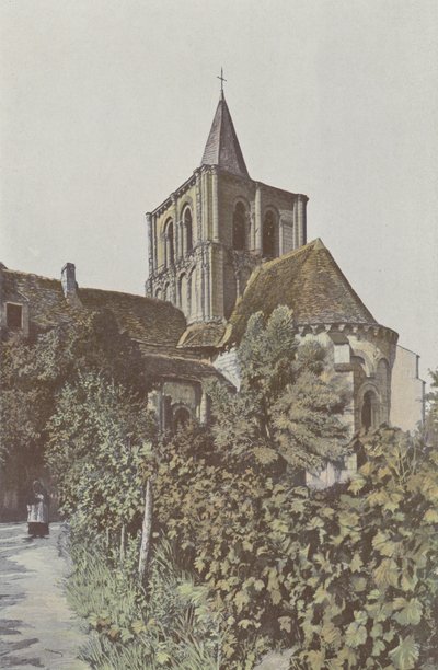 Lencloitre, Kerk, Apsis en toren door French Photographer