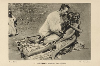 Missionaris die lepralijders verzorgt door French Photographer