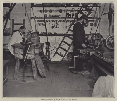 Montagewerkplaats in de Sevres porseleinfabriek, Frankrijk door French Photographer