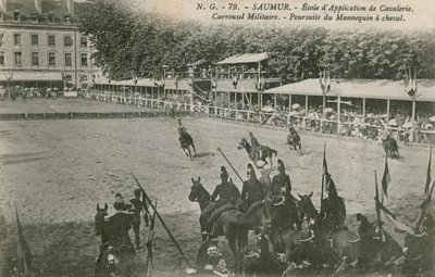 Parade bij de Cavalerieschool in Saumur. Ansichtkaart verzonden in 1913 door French Photographer