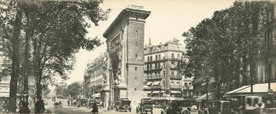 Parijs, Perspectief van de Grote Boulevards, De Poort St-Denis door French Photographer