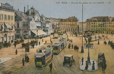 Place Massena en het casino, Nice door French Photographer