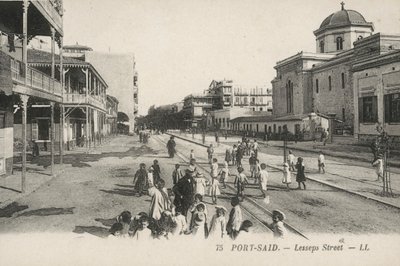 Port-Said, Egypte: Lessepsstraat door French Photographer