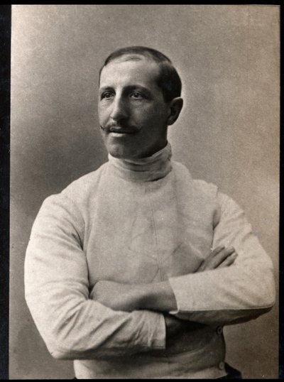 Portret van Giuseppe Pini, Italiaanse schermer door French Photographer