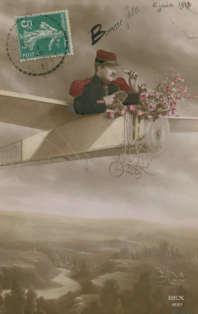 Aviator die bloemen bezorgt door French Photographer