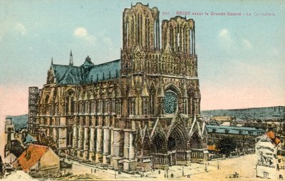 Rheims, Kathedraal, voor WW1 door French Photographer