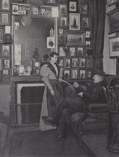 Kamer in het Palais Garnier in Parijs gevuld met portretten van artiesten door French Photographer