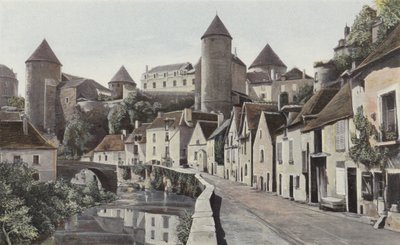 Semur, Uitzicht vanaf de rechteroever van de Armançon door French Photographer