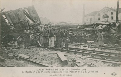 Treinongeluk in Melun, Frankrijk, 4 november 1913. Uitzicht op het puin door French Photographer