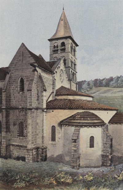Vignory, Kerk, Apsis en transept Z door French Photographer