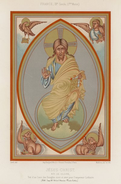 Een 9e-eeuwse afbeelding van Jezus Christus door French School