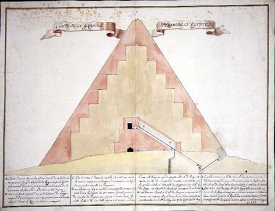 Een Doorsnede van de Piramides van Egypte door French School