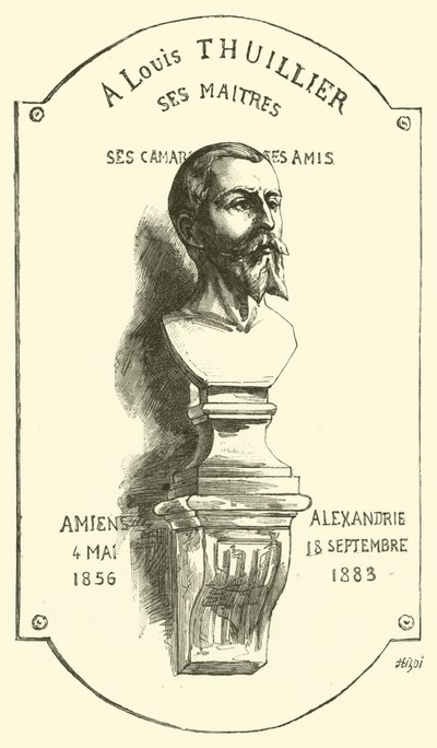 Aan Louis Thuillier zijn meesters (gravure) door French School