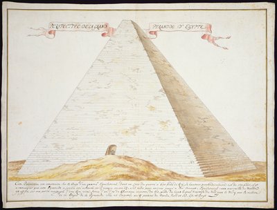 Een perspectivisch uitzicht op een piramide in Egypte, c.1700 door French School