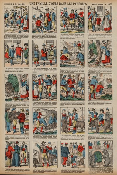 Een berenfamilie in de Pyreneeën door French School