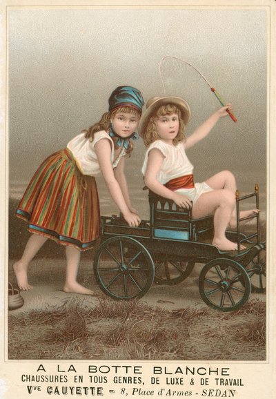 A la Botte Blanche Franse reclame voor schoenen (chromolitho) door French School