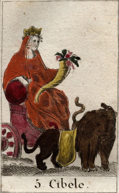 Een voorstelling van de godin Cybele (van Frygische oorsprong) die Moeder Natuur personifieert, ze houdt een hoorn des overvloeds in haar handen. Uit 