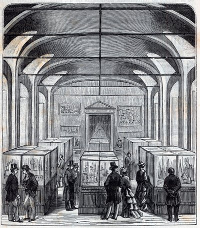 Een kamer van het Conservatoire de Arts et Metiers in de 19e eeuw - Gravure in 