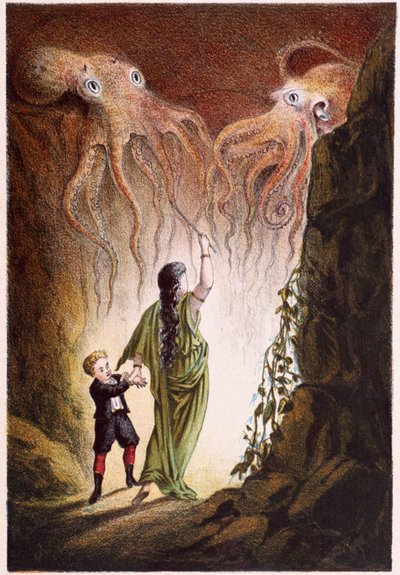 Een vrouw en een jongen aangevallen door 2 reuzenoctopussen - in 