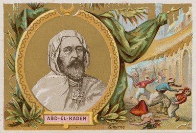 Abd-el-Kader die de islamitische strijd tegen de Franse invasie van Algerije leidde door French School