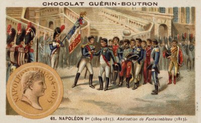 Abdicatie van Napoleon in Fontainebleau door French School