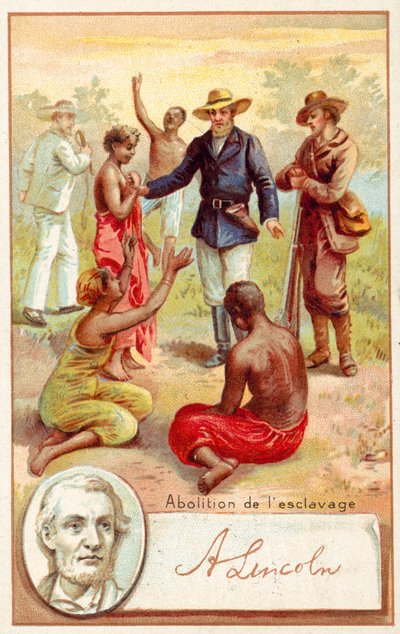 Abraham Lincoln en de afschaffing van de slavernij in de Verenigde Staten door French School