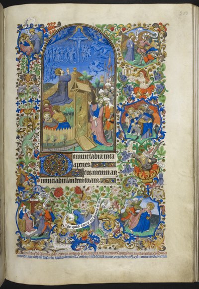 Uren van de Passie: Agonie in de tuin, met extra scènes in de rand, uit Getijdenboek (The Bedford Hours) c.1410-30 door French School