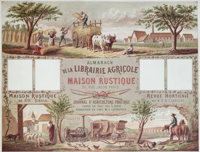 Almanak met traditionele en moderne landbouwmethoden, ca. 1870-80 door French School